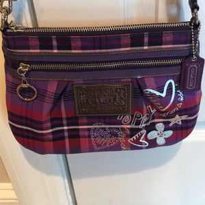 Authentic Plaid Coach Poppy Bag